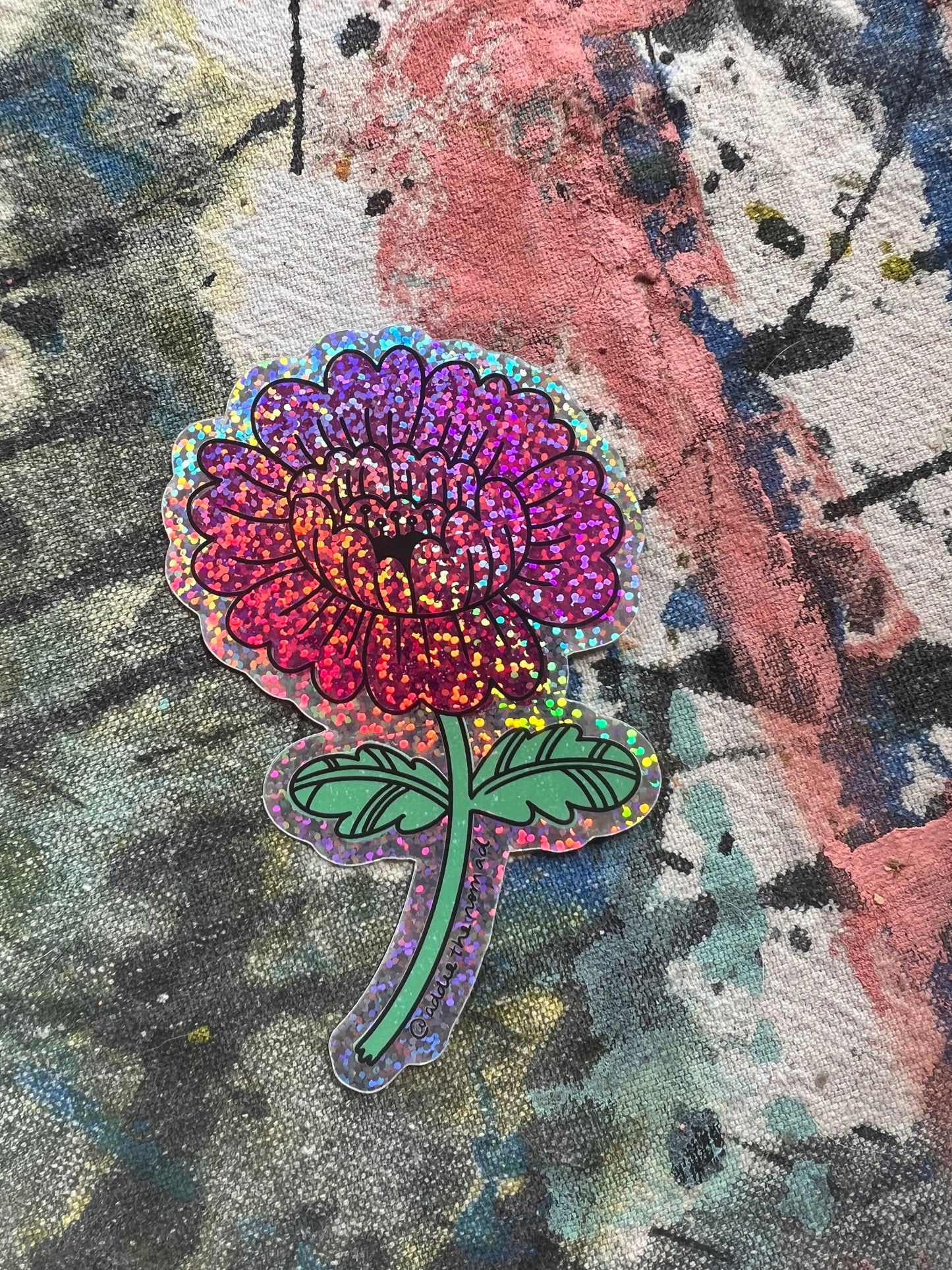 Nostalgic Sparkly Poppy Sticker