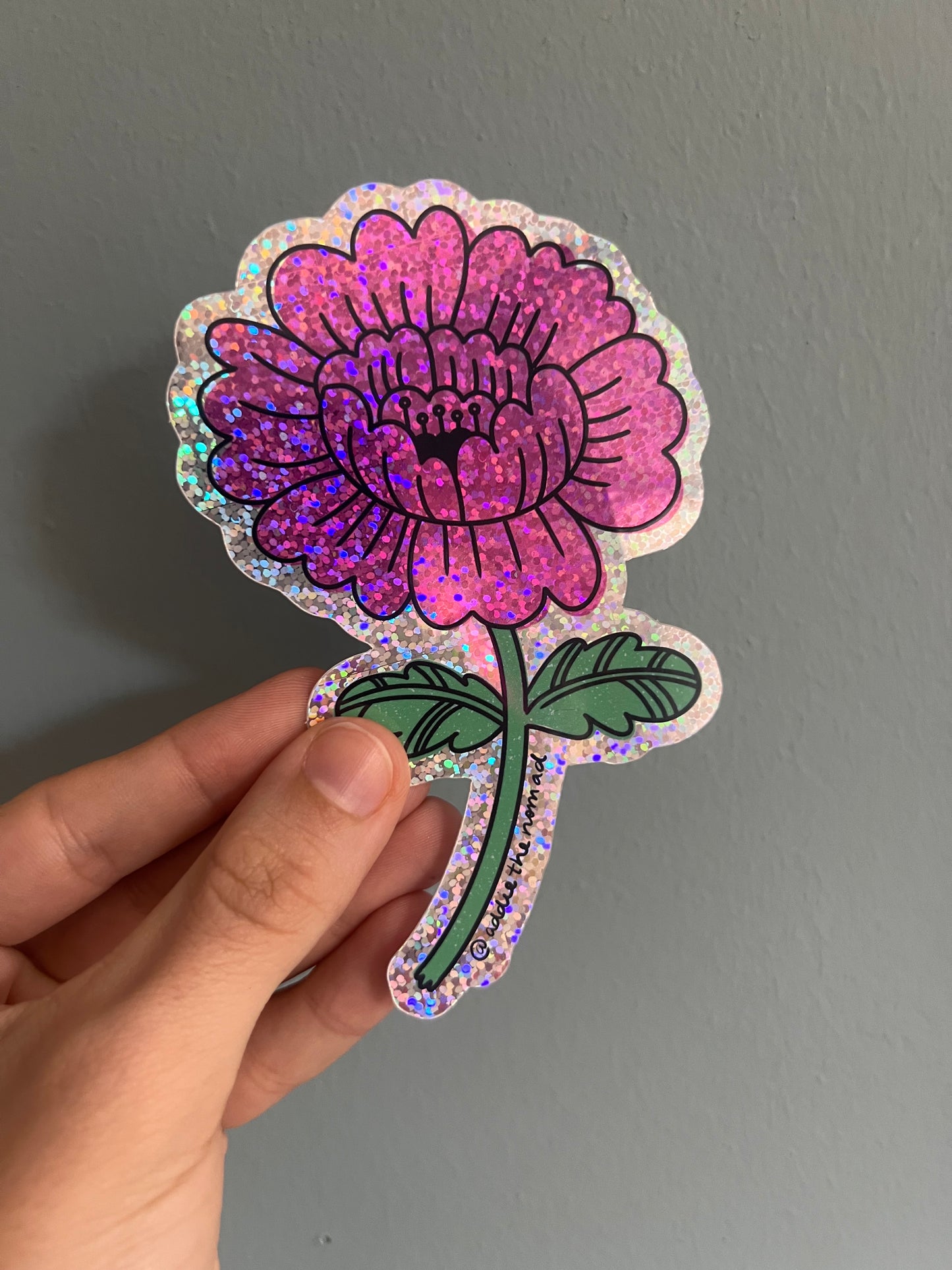 Nostalgic Sparkly Poppy Sticker