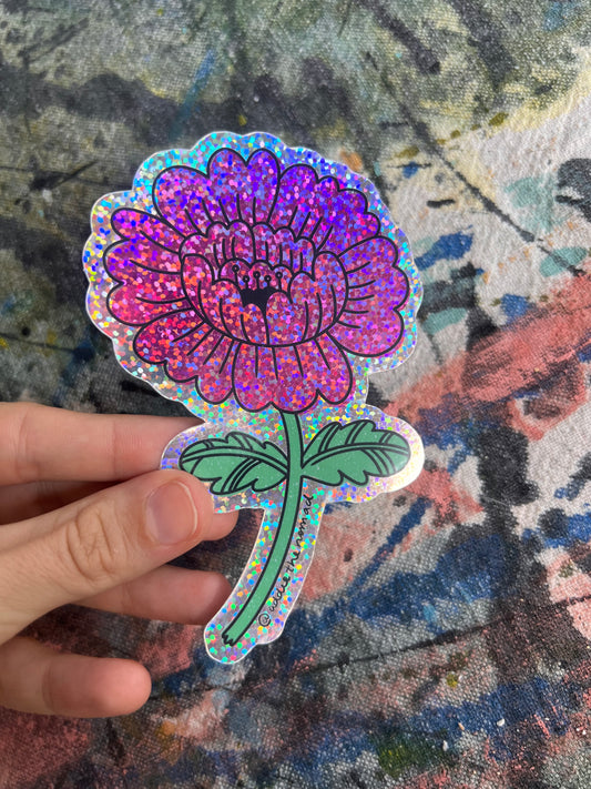 Nostalgic Sparkly Poppy Sticker