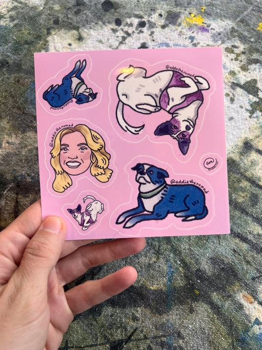 Addie, Stella, & Luna Puppy Sticker Sheets